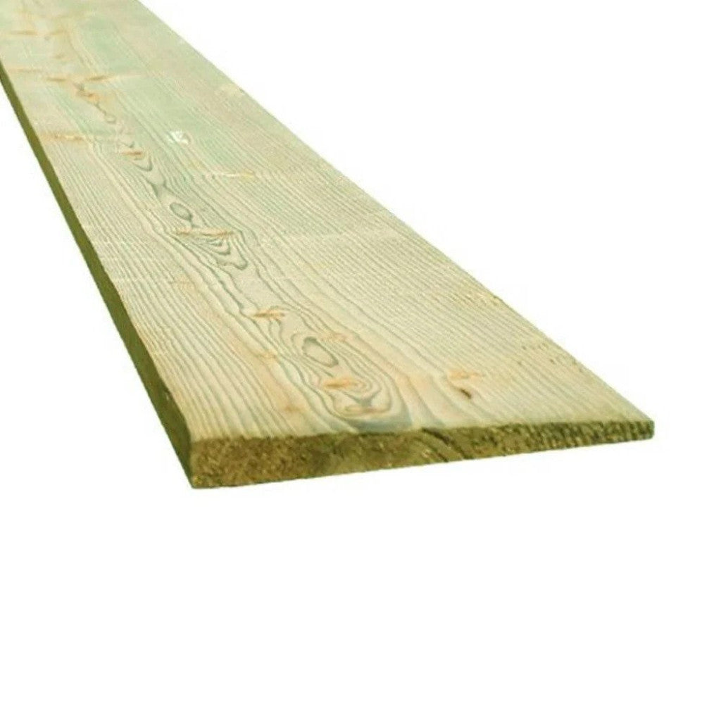 Treated Featheredge Fencing Board 22mm x 125mm  Green